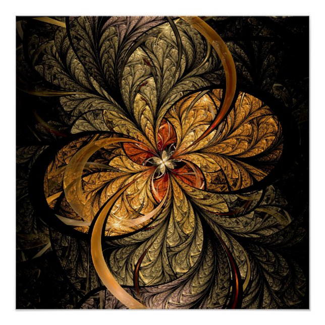 Poster Shining Leaves Fractal (Devant)