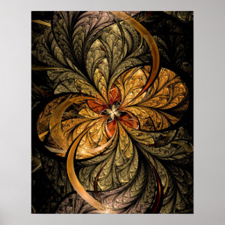 Poster Shining Leaves Fractal