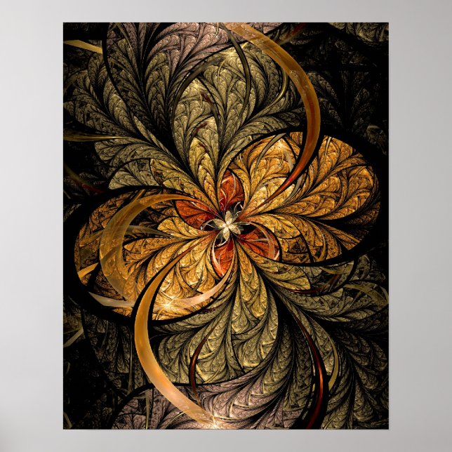 Poster Shining Leaves Fractal (Devant)