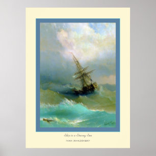 Poster Ship in a Stormy Sea~ Ivan Aivazovsky