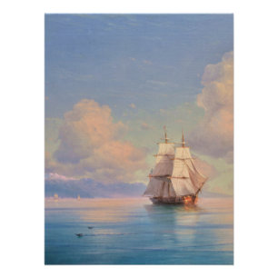 Poster Ship off the coast - Ivan Aivazovsky