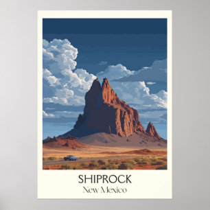 Poster Shiprock Nouveau-Mexique Monolithe du désert