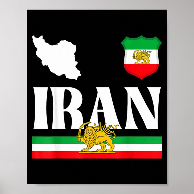 Poster Shir o khorshid iran, lion and sun, persia  (Devant)
