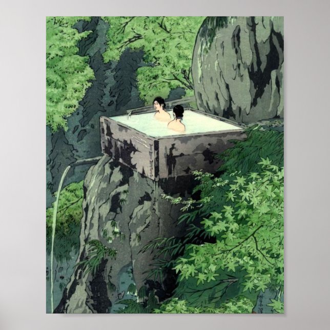 Poster Shirahone Hotspring Shiro Kasamatsu Vintage (Devant)