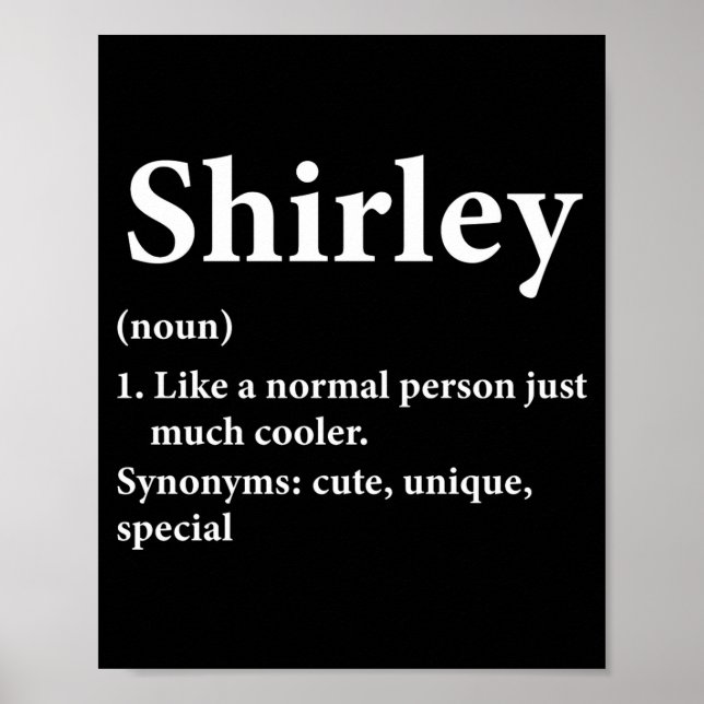 Poster Shirley Name Definition Funny D  (Devant)