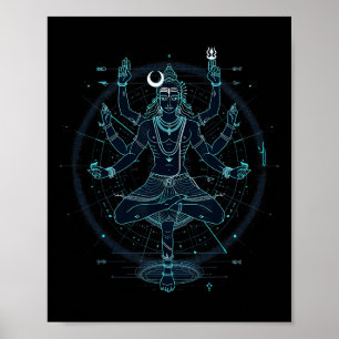 Poster Shiva Dieu hindou spirituel Danse Tandava Yoga Méd