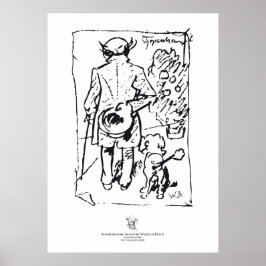 Poster Shopenhauer with dog, by Wilhelm Busch