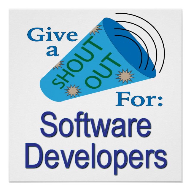 Poster Shout Out pour les développeurs de logiciels (Devant)