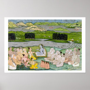 Poster Shri Sukdevji prêchant à un concours de Sadhus,