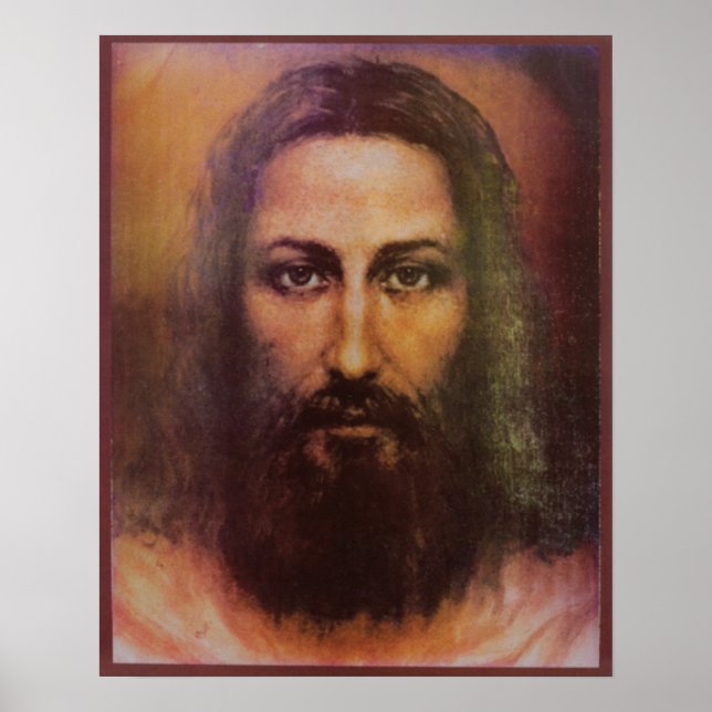 Poster Shroud of Turin Jesus Christ face, Holy Face (Devant)