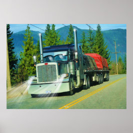 Poster Shuswap Cargo Freight Truck Highway Driving Art