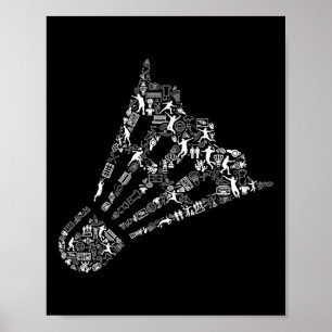Poster Shuttle Collage Badminton Player Shirt Badminton