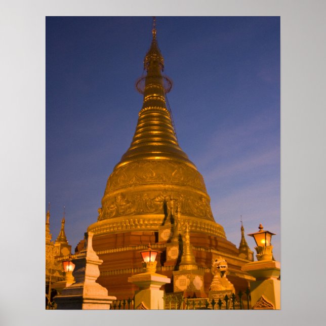 Poster Shwe Myin Tin Temple, crépuscule, Faire Tehi Lar, (Devant)