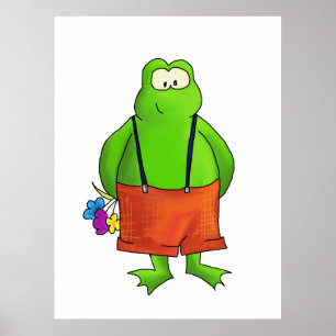 Poster Shy Boy Frog Art Imprimer