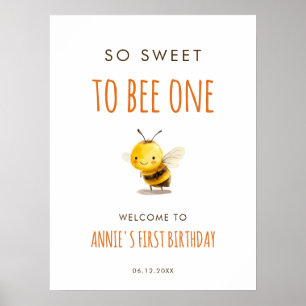 Poster Si doux d'être un premier anniversaire de bienvenu