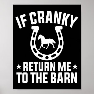 Poster Si grincheux retourne à la grange cheval drôle fer