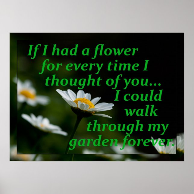 Poster Si j'avais une fleur pour chaque fois que je pensa (Devant)