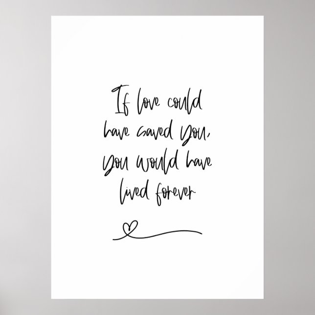 Poster Si L'Amour Aurait Pu Vous Sauver | Grief & Souveni (Devant)