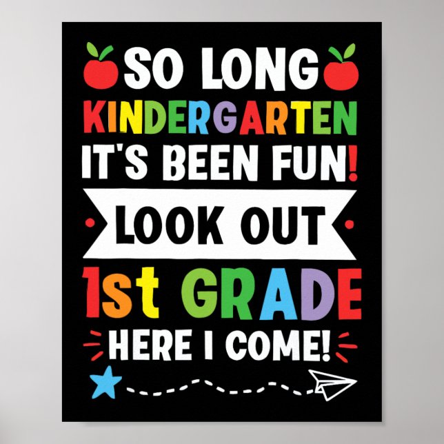 Poster Si Long Kindergarten 1ère année ici je viens Gradu (Devant)