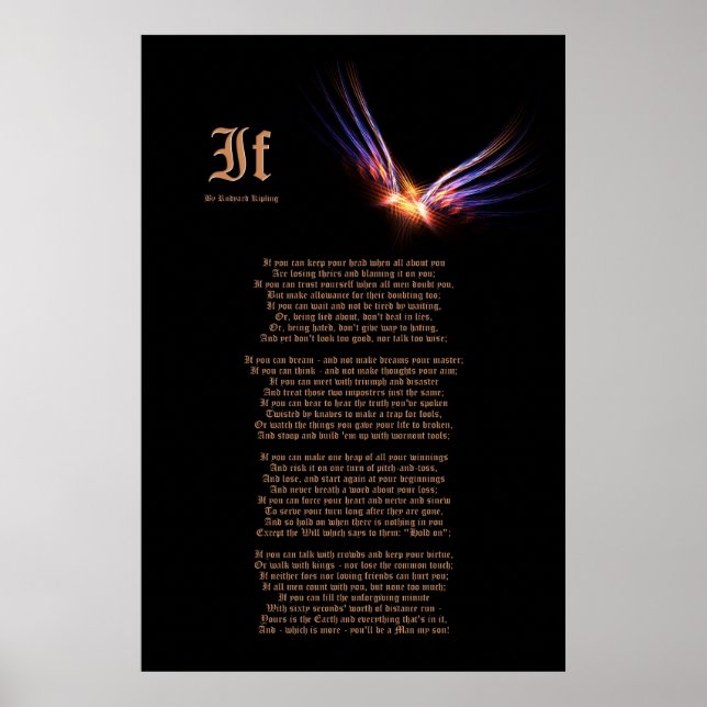 Poster Si par Rudyard Kipling avec Phoenix Firebird Impri (Devant)