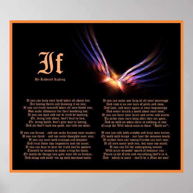 Poster Si par Rudyard Kipling avec Phoenix Firebird Impri (Devant)