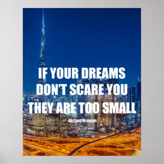 Poster Si vos rêves ne vous font pas peur Citation Motiva