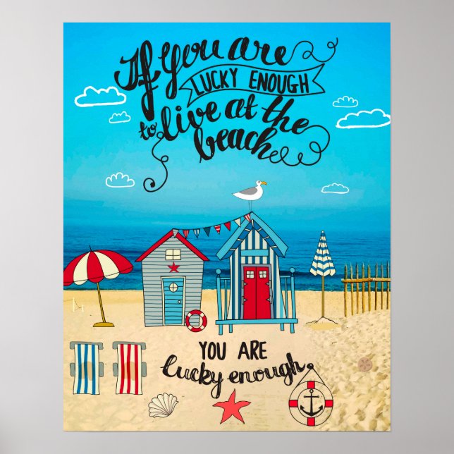 Poster Si Vous Avez De La Chance| Script Beach Citation (Devant)