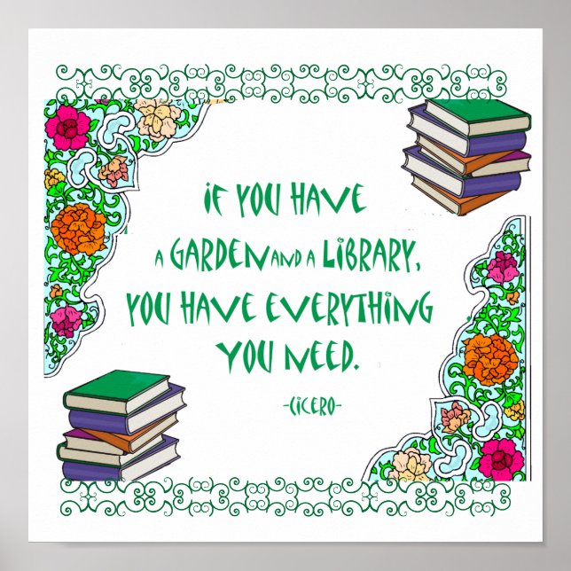 Poster Si vous avez un jardin et une bibliothèque (Devant)
