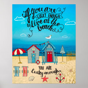Poster Si vous êtes citation chanceuse de plage de