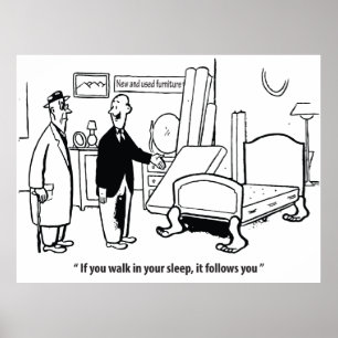 Poster Si vous marchez dans votre sommeil, humour, point