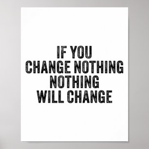 Poster Si Vous Ne Changez Rien Gym Fitness Workout Motiva
