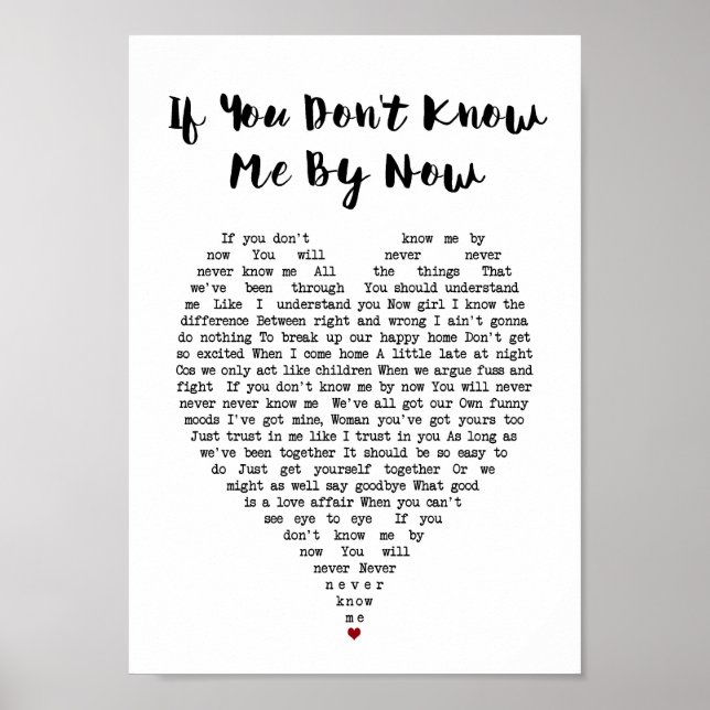 Poster Si vous ne me connaissez pas maintenant Heart Song (Devant)