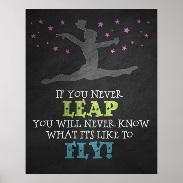 Poster Si vous ne sautez jamais - Citation Gymnastique In (Devant)