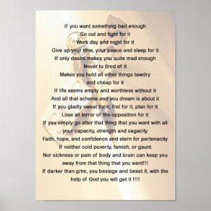 Poster Si vous voulez quelque chose de mauvais - Motivati