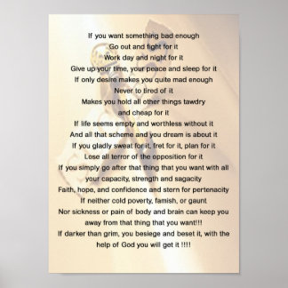 Poster Si vous voulez quelque chose de mauvais - Motivati