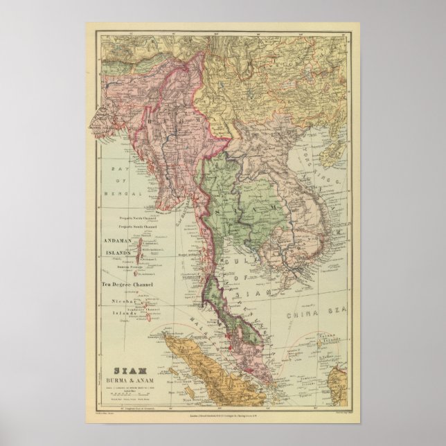 Poster Siam, Birmanie et Anam (Devant)