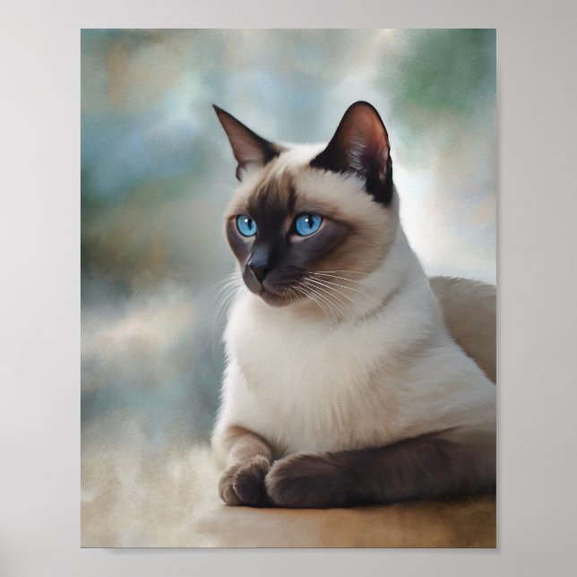 Poster Siamese Chat 749 Art numérique (Devant)