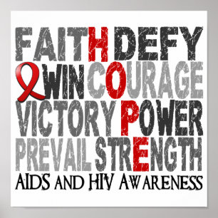 Poster SIDA de collage de mot d'espoir