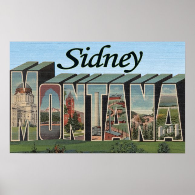 Poster Sidney, Montana (Devant)