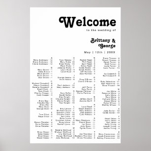 Poster Siège Alphabétique Moderne Rétro