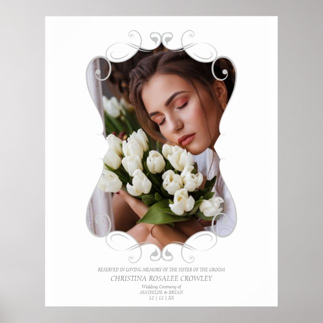 Poster Siège de Mariage Réservé Ornemental Hommage à un Ê (Devant)