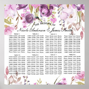 Poster Siège Mariage Floral Lavender Violet Lilac