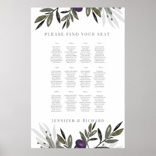 Poster Sièges mariages Diagramme olives Toscan 2