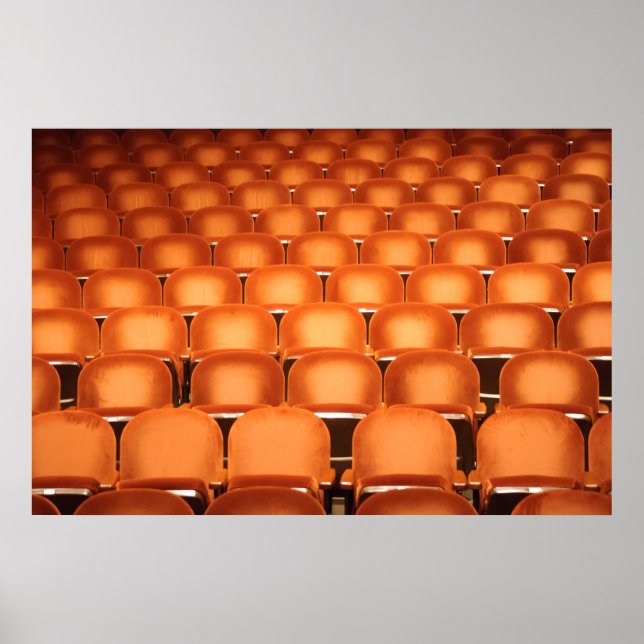 Poster Sièges orange vides dans l'auditorium (Devant)