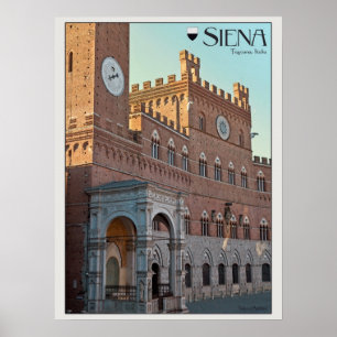 Poster Sienne - Palazzo Pubblico Matin