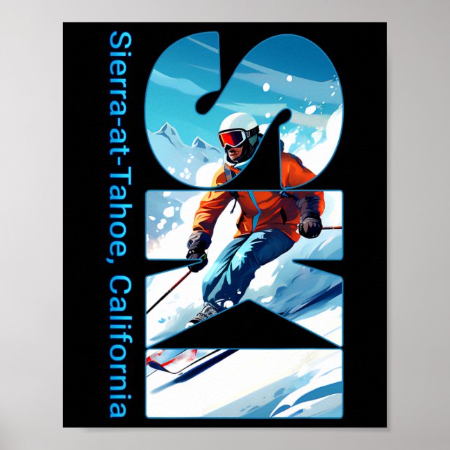 Poster Sierra-at-tahoe Cool Ski Vacances Ski Extérieur S (Devant)