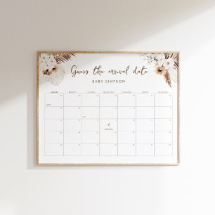 Poster SIERRA Boho Devinez La Date D'Arrivée Baby Game 16