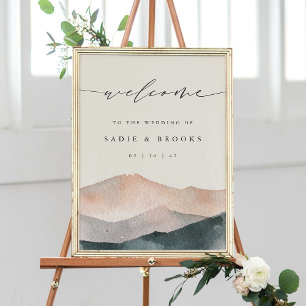 Poster Sierra Dusk Panneau de bienvenue de mariage en m