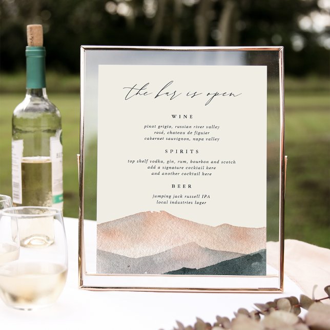 Poster Sierra Dusk | Panneau de menu de la barre de Maria (Créateur téléchargé)