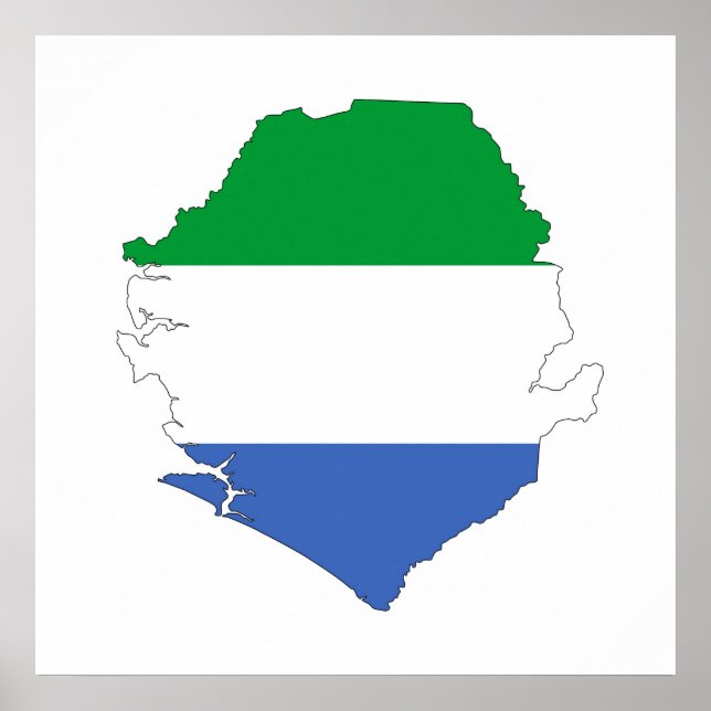 Poster sierra leone drapeau du pays symbole de la forme (Devant)